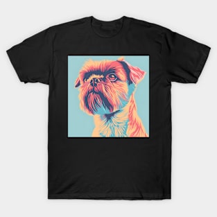 70s Brussels Griffon Vibes: Pastel Pup Parade T-Shirt